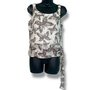adrianna papell top Silk Butterflies Y2k Tie‎ Knot Fairy Whimsical Size 12 Large